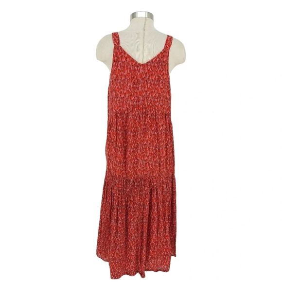 JOIE Tiered Maxi Dress Tea Rose Sleeveless V Neck Lined - Picture 5 of 8